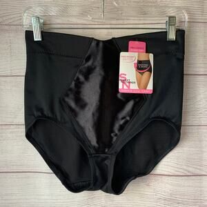 Sweet Nothings Black Brief Underwear Firm Tummy Control Hi-Waist Size XL